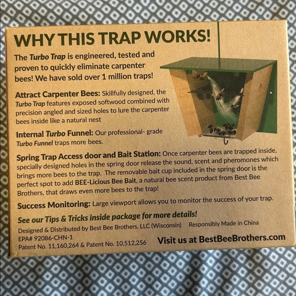 Carpenter Bee Turbo Trap Best Bee Brothers - NO Chemicals - 3 Pack NEW! - Picture 4 of 6